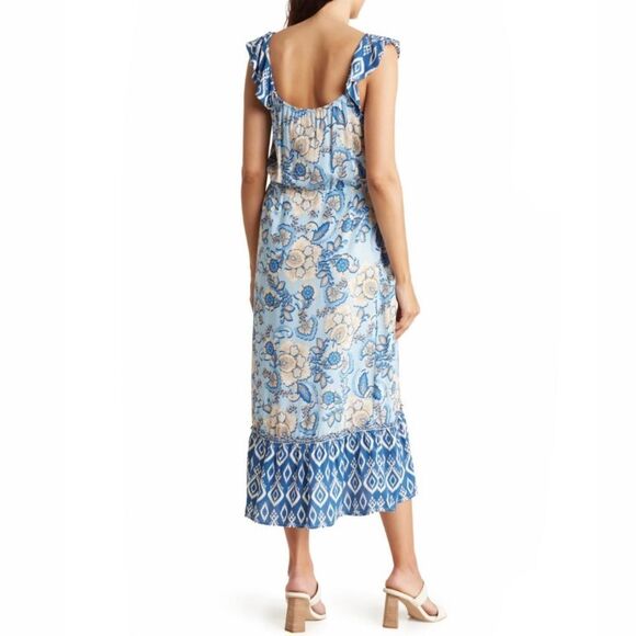Casa Cabana Blue Paisley Patterned Midi Dress - Picture 2 of 11